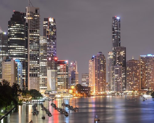 Melbourne Southbank waterfront evening view