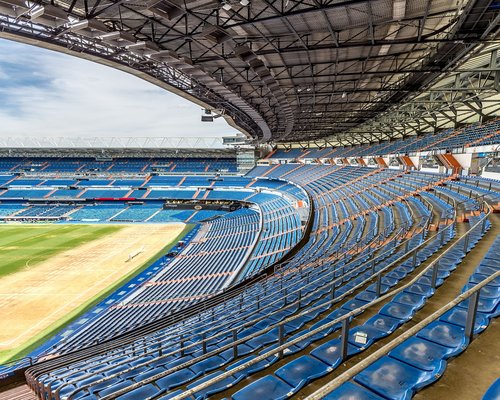 Esports stadium spectator view with large screens
